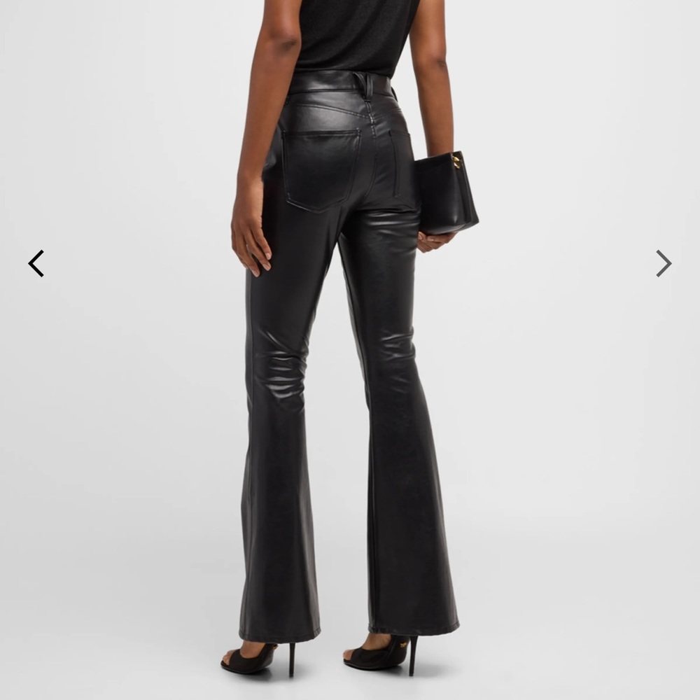 Veronica Beard Beverly High Rise Skinny Flared Faux Leather Jeans